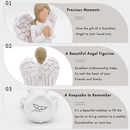 Guardian Angel Figurine, Remembrance Angel Collectible Figurine | Prayer Angel - Encouragement Present, A Gift to Comfort and Encourage Hope and Healing - color: Guardian Angel - White