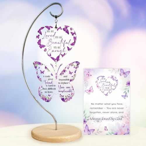 Purple Butterfly Christian Decor for Best Friend Women | Faith Based Keepsake, Friendship Figurines, Birthday Gifts for Women Friendship, Best Friend Home Decor Gift - color: 18 - Friend Butterfly