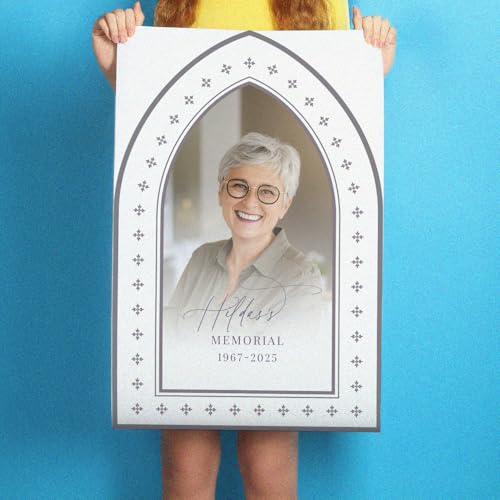 Custom Memorial Sign with Photo - Funeral Welcome Board - Personalized Tribute Display - Memory Table Sign - color: Sign 12