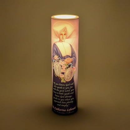 St Catherine, LED Flameless Devotional Prayer Candle