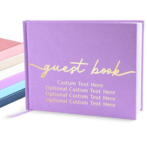 Promot Personalized Guestbook (Lavender Purple) - 110 Lined Pages | Elegant Hardcover Design, Smooth Lined Writing Pages, Durable Everyday Construction, Premium Paper Quality, Lay-Flat Binding - color: Lavender Purple