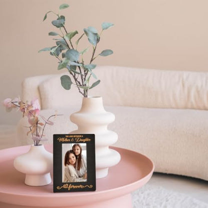 Mother Daughter Photo Frame Gift, Beautiful Mom Birthday Gifts, Christmas Gifts, The Love Between A Mother & Daughter is Forever Photo Frames, Farmhouse Wooden Picture Frame Gift C1 - color: BlackC
