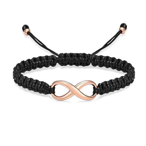 Minicremation Cremation Bracelet for Ashes Infinity Memorial Jewelry Urn Bracelet Braided Rope Adjustable Keepsake Bangle for Women Men - color: Rose Gold