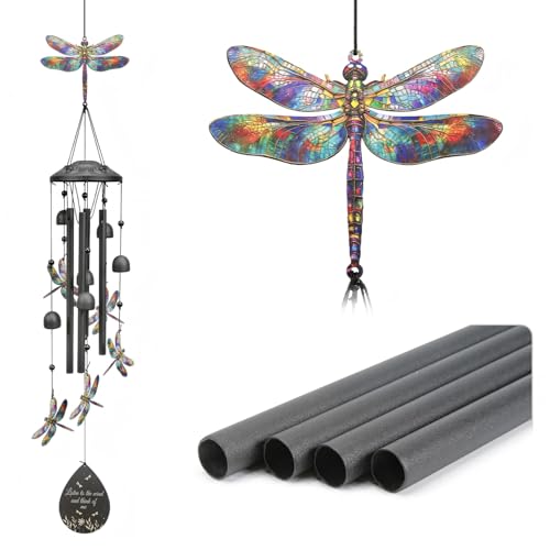 Dragonfly Wind Chimes Outdoor Durable Metal Windchimes Garden Patio Decor | Dragonfly Gifts for Women/Men, Garden/Yard Decor, Memorial/Birthday Gifts for Grandma/Mom, Chimes for Outside - color: Dragonfly