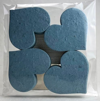 Of The Earth Handmade Paper - Wildflower Seed Paper Large Hearts - Recycled Flower Petals - Bulk Set of 100 (34s Blue Lotka) - color: 34s Blue Lotka