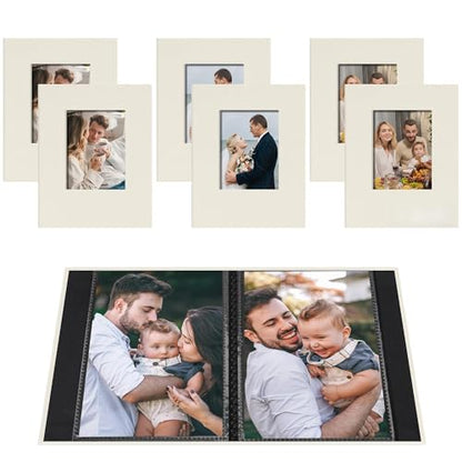Small 4x6 Photo Album 24 Pockets Linen Cover Beige 6 Pack - color: Beige, size: 24 Pockets 6 Pack