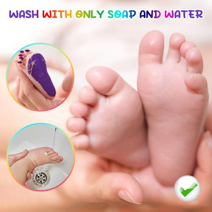 Baby Hand and Footprint Paint with Sponge Head, 2.54 fl oz, Non-Toxic & Acid-Free, Washable Baby Safe Paint for Newborn Keepsakes, Dog Nose & Paw Prints, Ideal New Mom Gift - Purple - color: Purple