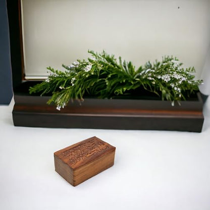 Handmade Wooden Cremation Urns for Human Ashes - Adult Male, Female, and Beloved Pets - Small wooden box with 20 Cubic Inch Capacity - Perfect for Men, Women, Children, Cats, and Dogs