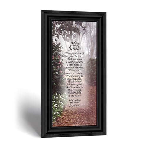 Crossroads Home Décor His Smile, in Memory of a Loved one, Loving Memory Gift, 7753B | Sympathy Gifts for Loss of Loved One, Memorial Gifts for Loss of Son, In Memory of Dad, Loss of Father - color: Black