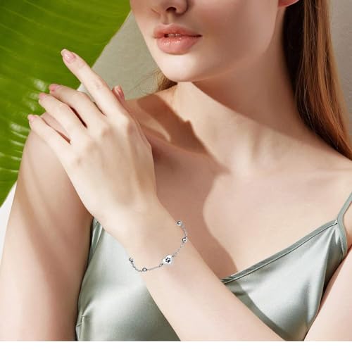 zeqingjw Pet Paw Urn Bracelet for Ashes Adjustable Heart Cremation Bracelet for Pets Ashes Stainless Steel Dog Cat Cremation Jewelry Memorial Keepsake Gift - color: 1-Silver