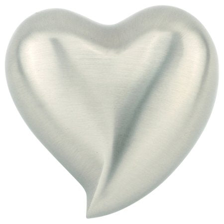 Pewterglow Heart Keepsake Cremation Urn for Ashes, Brass, Silver Urn, Keepsake Sized Cremation Urn, 3 Inches Wide - color: Pewterglow Heart