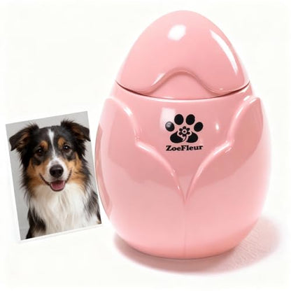 Peony Pet Cremation Urn, Resin Small Memorial Box for Cat or Dog Ashes(A-Pink) - color: Pink