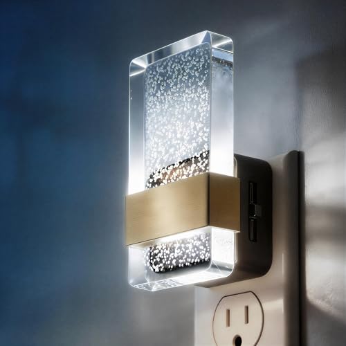 DORESshop LED Night Lights Plug into Wall, 0-100LM Dimmable Nightlight | Bubble Decorative Night Light, Dusk to Dawn Sensor, Wall Sconce-Style Design Nightlights for Bathroom, Hallway, 5000K - color: Daylight White - Bubble, size: 1 Count (Pack of 1)