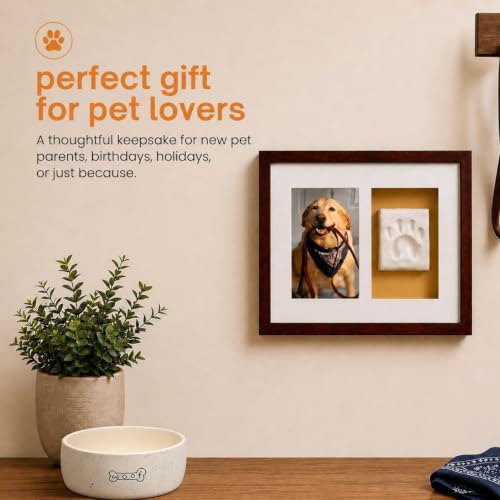 Pearhead Pawprints Picture Frame and Air‑Dry Clay Kit, Espresso - color: Espresso Clay Print Wall Frame