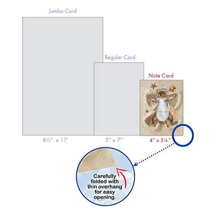 The Best Card Company - 10 Adorable Note Cards Blank (4 x 5.12 Inch) - Wildlife and Animal Cards, Assorted Boxed Set - Sand Angels AM6844OCB-B1x10 - style: Sand Angels