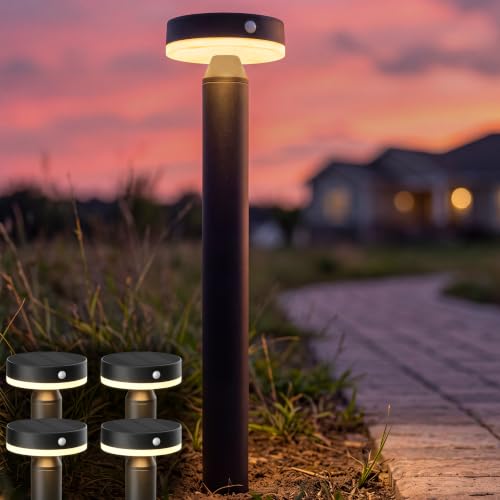 Solar Landscape Lights, Motion Sensor, 2 Modes, 55h Runtime, 4pk - size: In-Ground/Deck - 4 Pack