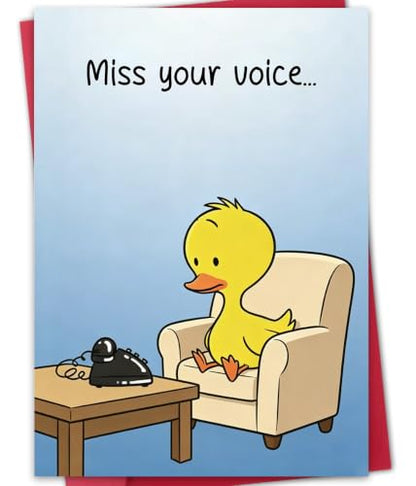 Miss You Card, Thinking of You Card for Friend, Long Distance Friendship Card for Her, Friendship Card for Bestie, Blank Inside, with Red Envelope and Gold Seal Sticker - color: BT-465
