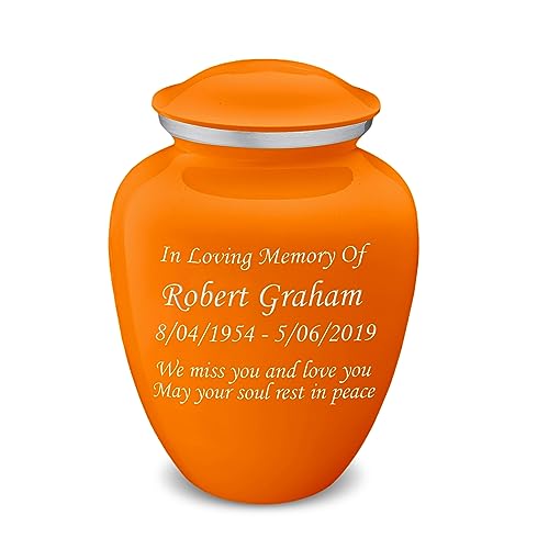 Geturns Embrace Adult Personalized Cremation Urns for Human Ashes I Large Burnt Orange Funeral Urn for Men and Women I 200 lbs - color: Burnt Orange