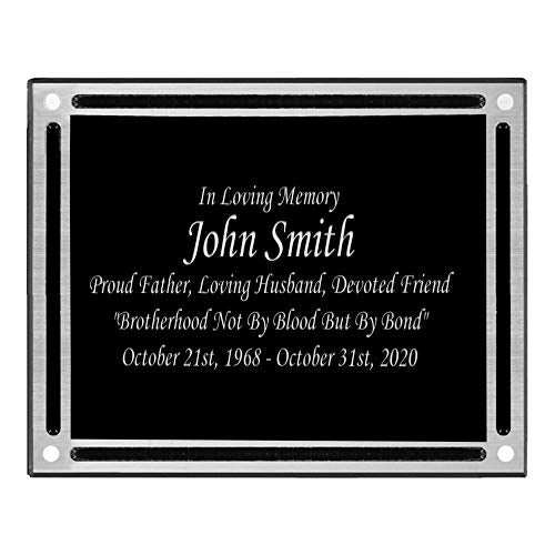 Personalized Memorial Plaque, Grave Marker, Remembrance Plaque, Outdoor, Indoor Memorial Plate Heavy Cast Aluminum- 4"X6" - size: 4X6