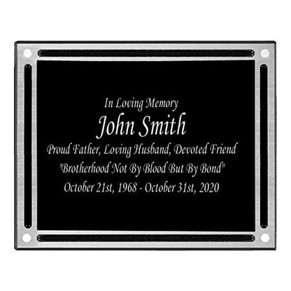 Personalized Memorial Plaque, Grave Marker, Remembrance Plaque, Outdoor, Indoor Memorial Plate Heavy Cast Aluminum- 4"X6" - size: 4X6