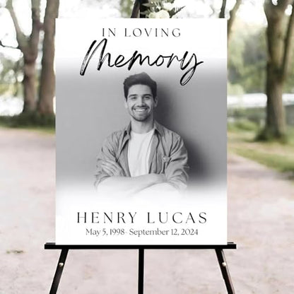 Celebration of Life Welcome Sign, Funeral Welcome Sign, in Loving Memory Sign, Celebration of Life Funeral Sign, Celebration of Life Sign, Memorial Sign with Photo #T2123 - color: Version #20