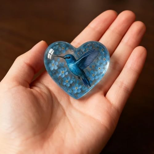 Hummingbird Pocket Hug with Gift Card, Little Heart Pocket Hug Token, Mini Acrylic Hugs Token with Encouragement Card,Long Distance Relationship Gifts,Bereavement Keepsake for Loss (F) - color: F