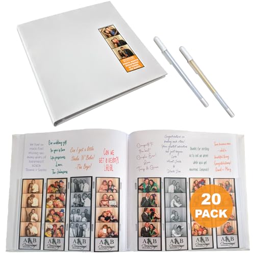 2x6 Strip Album, White Cover White Pages, 2 Gel Pens, 20pk - color: White, size: 20