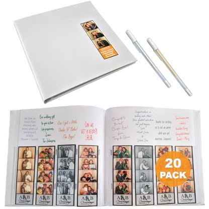 2x6 Strip Album, White Cover White Pages, 2 Gel Pens, 20pk - color: White, size: 20