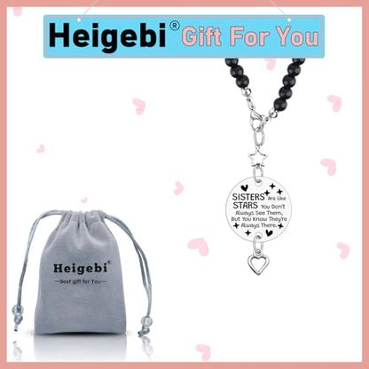 Sister Gifts Car Rearview Mirror Hanging Accessories for New Driver Sisters Best Friends Birthday Graduation Christmas Mother's Day Wedding Gifts Rear View Mirror Charm