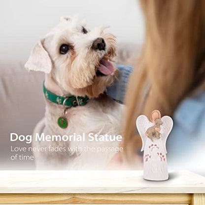 BEARAE Loss of Dog Sympathy Gift, Dog Memorial Gifts, Loss of Dog Candle Holder, Dog Passing Away Statue, Dog Angel Figurine, Pet Memorial Gifts for Dogs - color: White #3