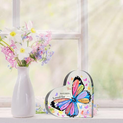 25th Birthday Acrylic Sign, 25 Year Old Birthday Gifts, Inspirational Butterfly Keepsake Sign for Women Men, Happy 25 Birthday Gifts Idea for Daughter Sister Coworker, Table Desk for Home - style: 25th Birthday
