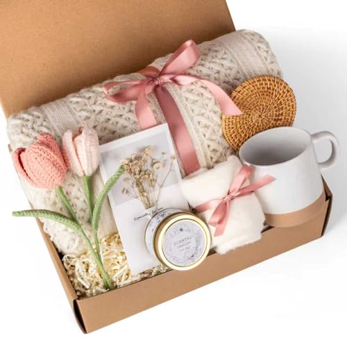 Gift Baskets for Women, Birthday Gifts for Women, Self Care Gift Baskets Care Package, Thank You, Get Well, Sympathy Inspirational Friendship Gifts for Mom, Grandma, Sister,Friends, Girls - color: Pink