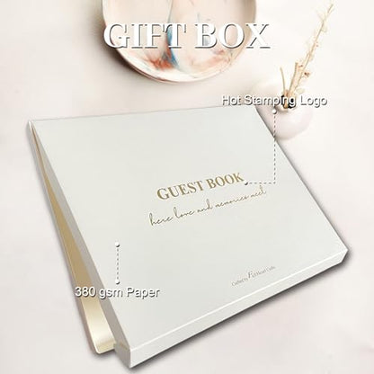 Wedding Guest Book – Guest Book for Receptions, Baby Showers & Celebrations | Sage Green Linen Hardcover, Polaroid Guest Book with 100 Half Blank and Lined Pages for Signatures and Photos - color: A Sage Green