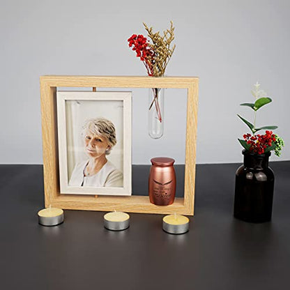 Twotigers Small Metal Rose Gold Keepsake Urns for Human Ashes, with Frame - color: Rose Gold