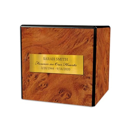 Personalized Small Wooden Cremation Urn: Cherished Keepsake for Loved Ones - Elegant Memorial Gift & Keepsake Box (Dark Brown) - color: Dark Brown Personalized