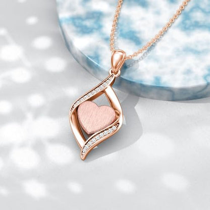 925 Sterling Silver Urn Necklace for Ashes, Teardrop/Tree of Life/Sunflower/Dragonfly/Sea Turtle/Celtic Knot/Elephant/Hummingbird Memorial Cremation Pendant Necklaces for Animal Human Ashes - color: Rose Gold
