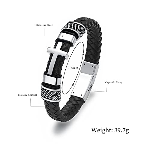 shajwo Cremation Jewelry Cross Urn Bracelet for Ashes for Women Men - color: Silver 20cm