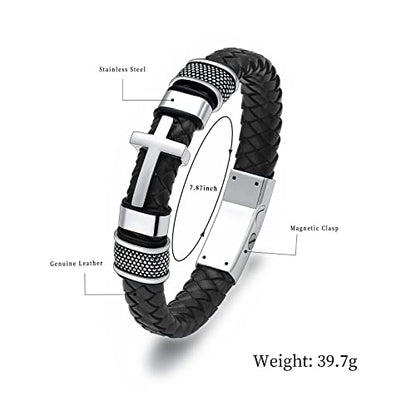 shajwo Cremation Jewelry Cross Urn Bracelet for Ashes for Women Men - color: Silver 20cm