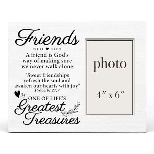 Zauly Best Friends Wood Picture Frame, Friendship Gifts for Women Men | Friends Gifts for Birthday Christmas Graduation, Friendship Picture Frames, 4 x 6 Inch Photo - color: Friends
