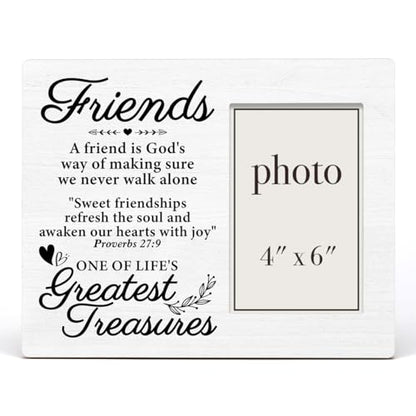 Zauly Best Friends Wood Picture Frame, Friendship Gifts for Women Men | Friends Gifts for Birthday Christmas Graduation, Friendship Picture Frames, 4 x 6 Inch Photo - color: Friends