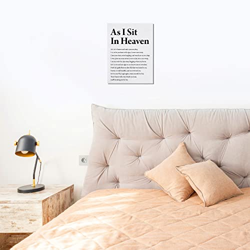 BIWSHA Memorial Gifts For Grieving Friends, Sympathy Memorial Grief Gift, Loss Of Mom Sister Brother Farther Gift For Friend, Funeral Decorations As I Sit In Heaven Canvas Wall Art 11x14 Inches