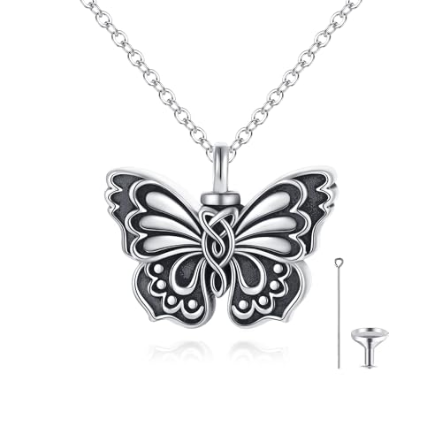 Flower Cute Animal Sterling Silver Pendant Urn Ashes Necklace for Women BF0709 - color: Y *Butterfly 2