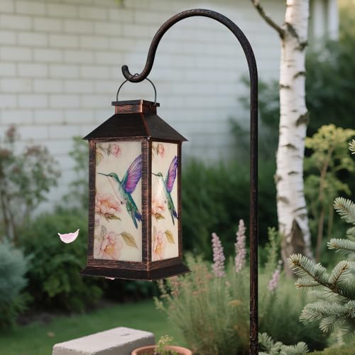 Homemory Solar Hanging Lanterns Outdoor Waterproof Hummingbird LED Lights - style: Hummingbird