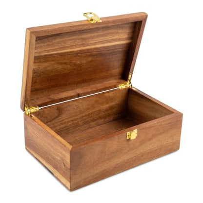 Wooden Keepsake Box,Handmade for Photos,Keepsake,10.8"x6.8"x4" Storage Box | Acacia Wood,Hinged Lid,Memory Box,Jewelry Box,Wooden Gift Box,weddings,birthdays,Christmas gift,Dust and privacy prevention