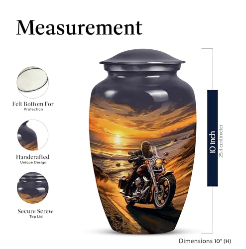 Motorcycle Urn - Cremation Urns for Human Ashes Adult Man & Women -10" - size: CLS-10 Inch, 1 Pc