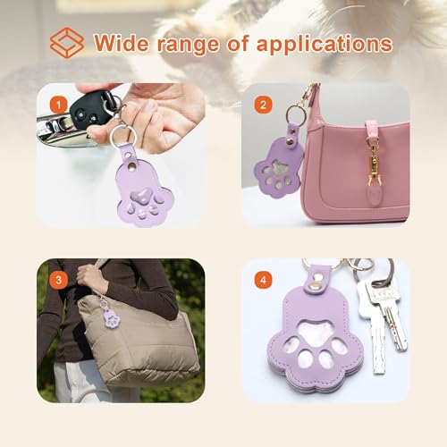 Pet Memorial Keychain Dog Paw Keepsake Photo Holder - color: Purple