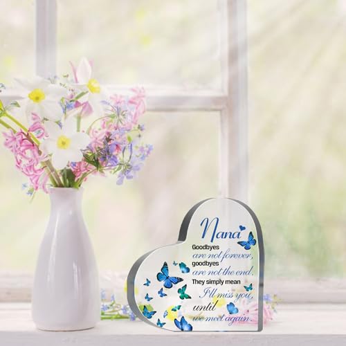 Sympathy Memorial Gifts for Loss of Grandma, Loss of Nana Sympathy Gifts, Bereavement Condolences Grief Gifts, Funeral Memorial Decor Sign, Remembrance Plaque for Loss Grandma - style: Nana