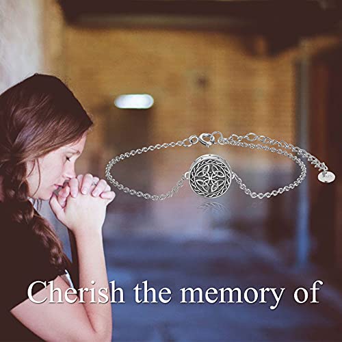Celtic Knot Urn Bracelet for Ashes 925 Sterling Silver Cremation Jewelry for Ashes Keepsake Irish Gifts for Women