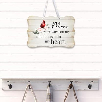 LifeSong Milestones Memorial Wall Hanging Signs Bereavement Keepsake Condolence Funeral Gift For Loss of Loved One 8x12 (Mom, Always On My Mind (White)) - color: Mom, Always On My Mind (White)