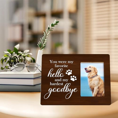 You Were My Favorite Hello and My Hardest Goodbye Wood Picture Frame,Pet Memorial Gifts for Dogs,Sympathy Gift for Loss of Dog,Remembrance Gifts for Loss of Dog - style: goodbye